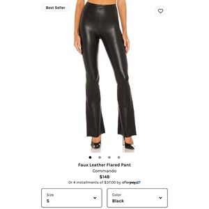 BRAND NEW WITH TAGS COMMANDO FAUX LEATHER FLARED PANTS